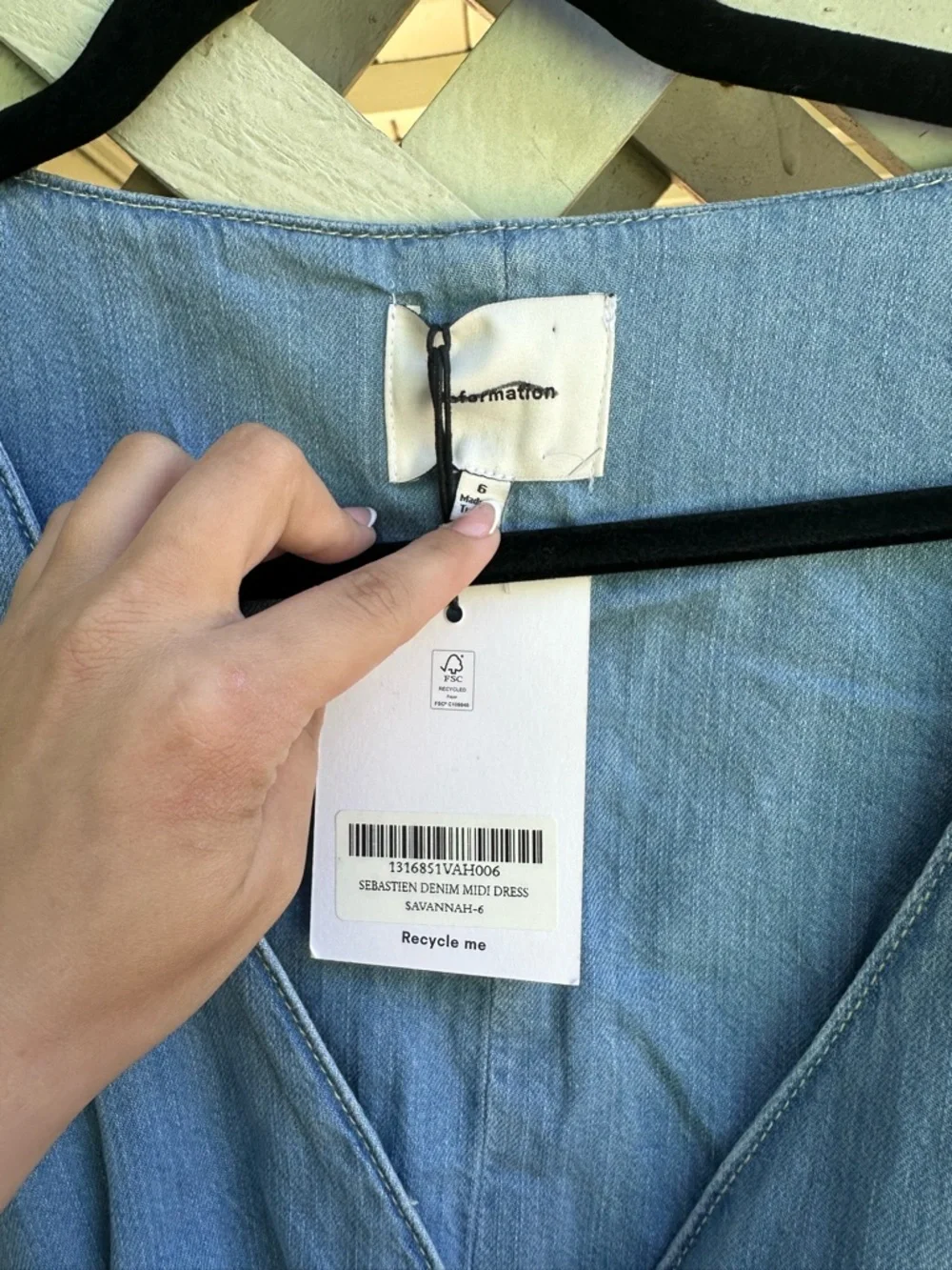 Reformation Sebastien Denim Midi Dress - Picture 6 of 7